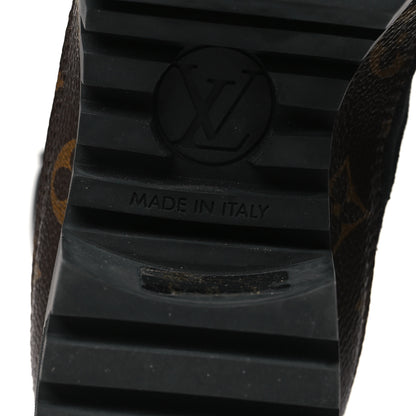 Louis Vuitton Suede Calfskin Monogram Laureate Platform Desert Boots 35 Black 7 of 8