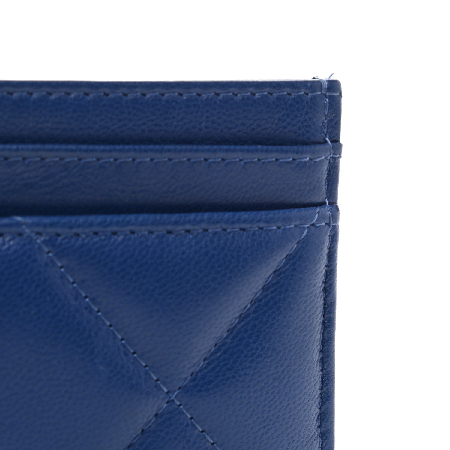 Chanel Shiny Goatskin Quilted Chanel 19 Card Holder Dark Blue 9 of 10