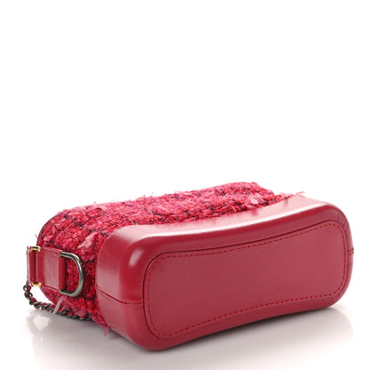 Chanel Tweed Calfskin Quilted Small Gabrielle Hobo Pink 4 of 10