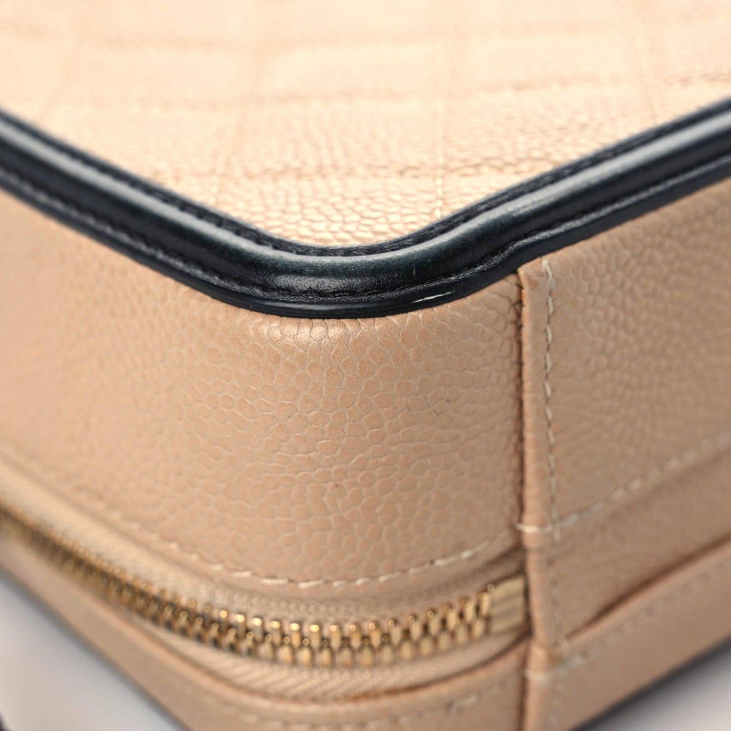 Chanel Caviar Quilted Small CC Filigree Vanity Case Beige Black 7 of 21