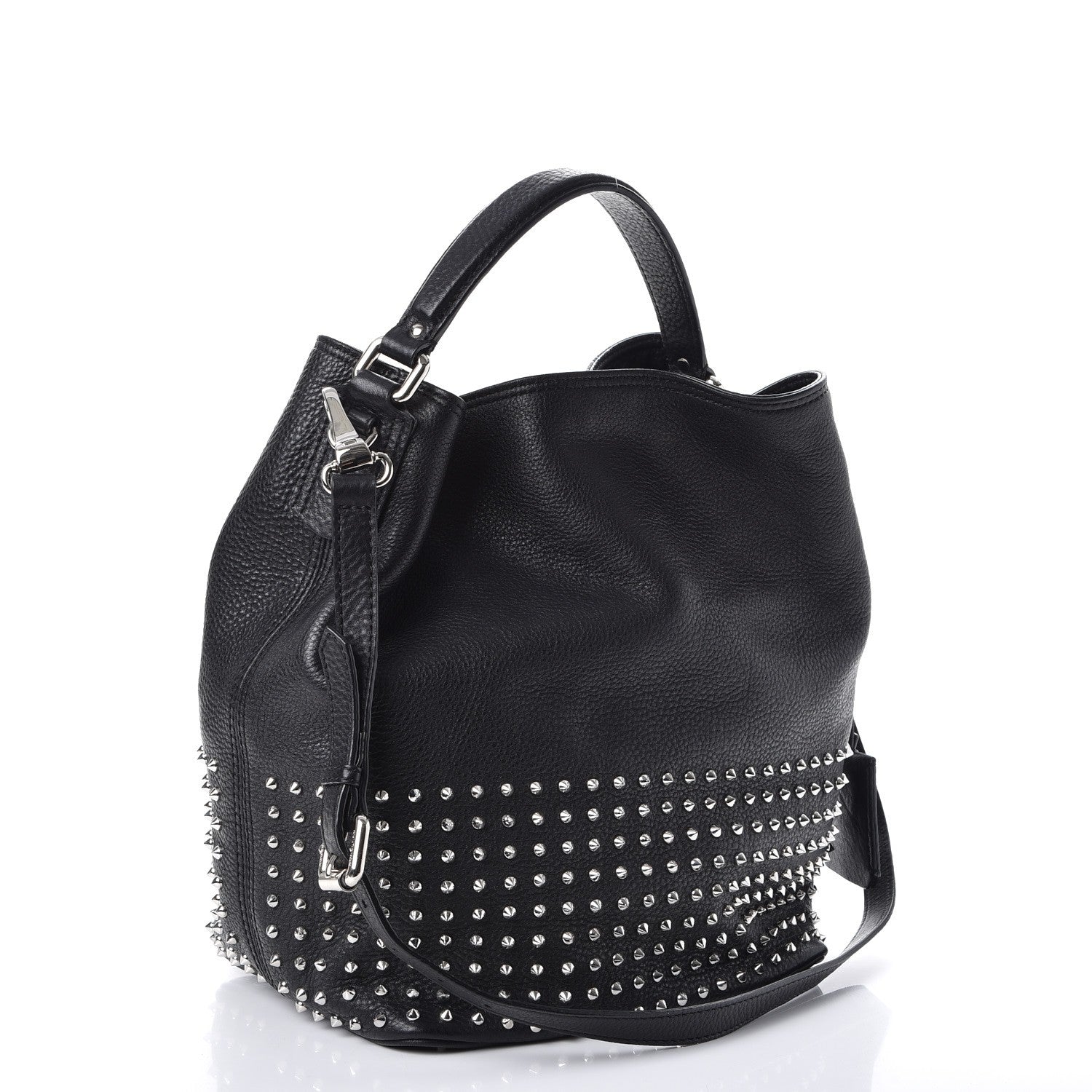 Burberry Calfskin Studded Medium Susanna Hobo Black 3 of 9