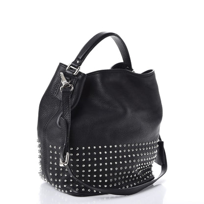 Burberry Calfskin Studded Medium Susanna Hobo Black 3 of 9