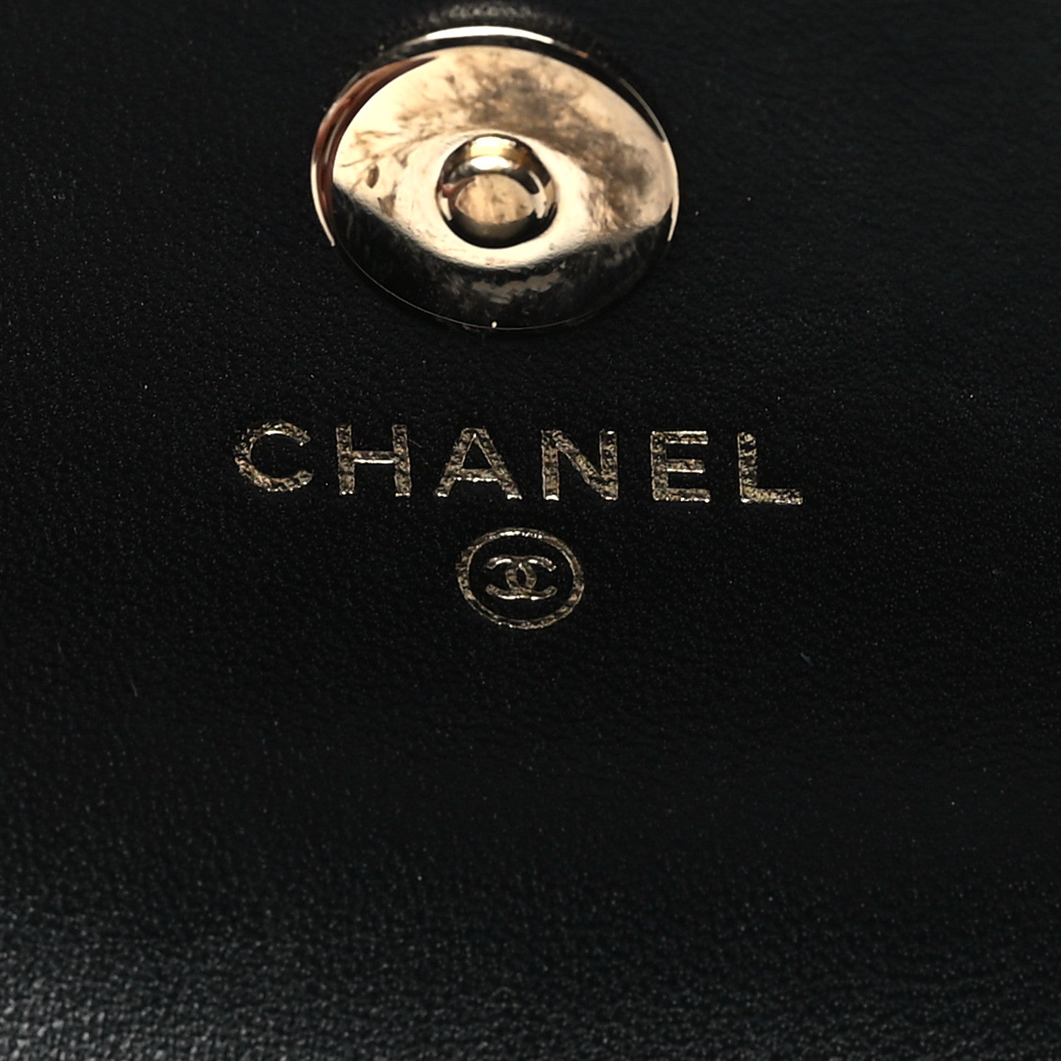 Chanel Lambskin Quilted Pearl Card Holder With Chain Black 6 of 10