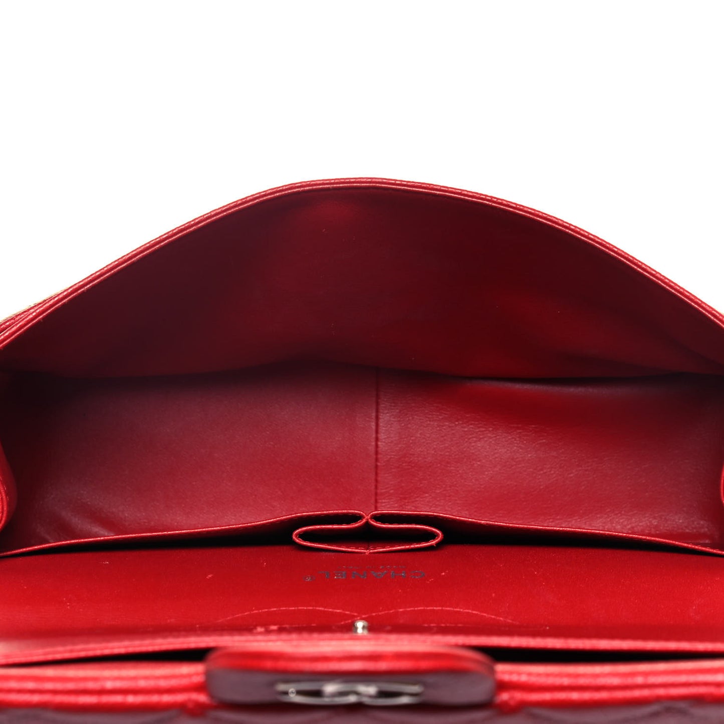 Caviar Quilted Jumbo Double Flap Red
