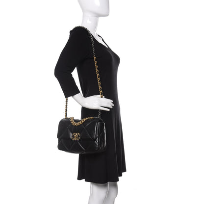 Chanel Lambskin Quilted Medium 19 Flap Black 2 of 11