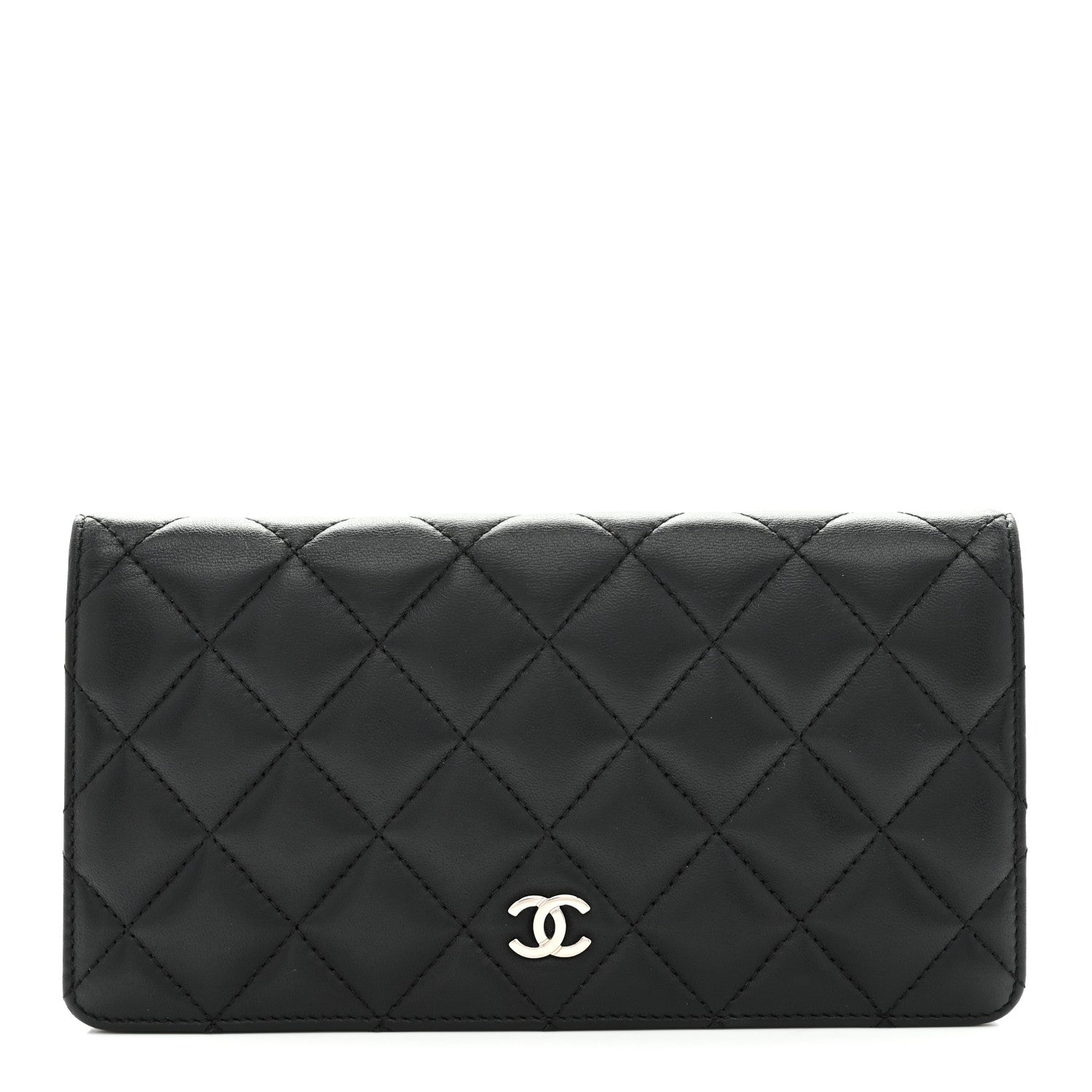 Chanel Lambskin Quilted Yen Wallet Black 1 of 9