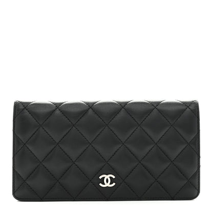 Chanel Lambskin Quilted Yen Wallet Black 1 of 9