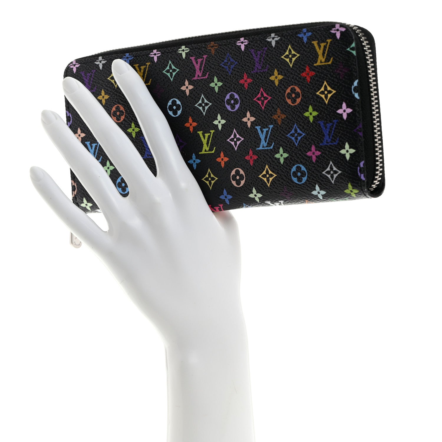 Louis Vuitton LV X TM Monogram Multicolor Clemence Wallet Black 2 of 7