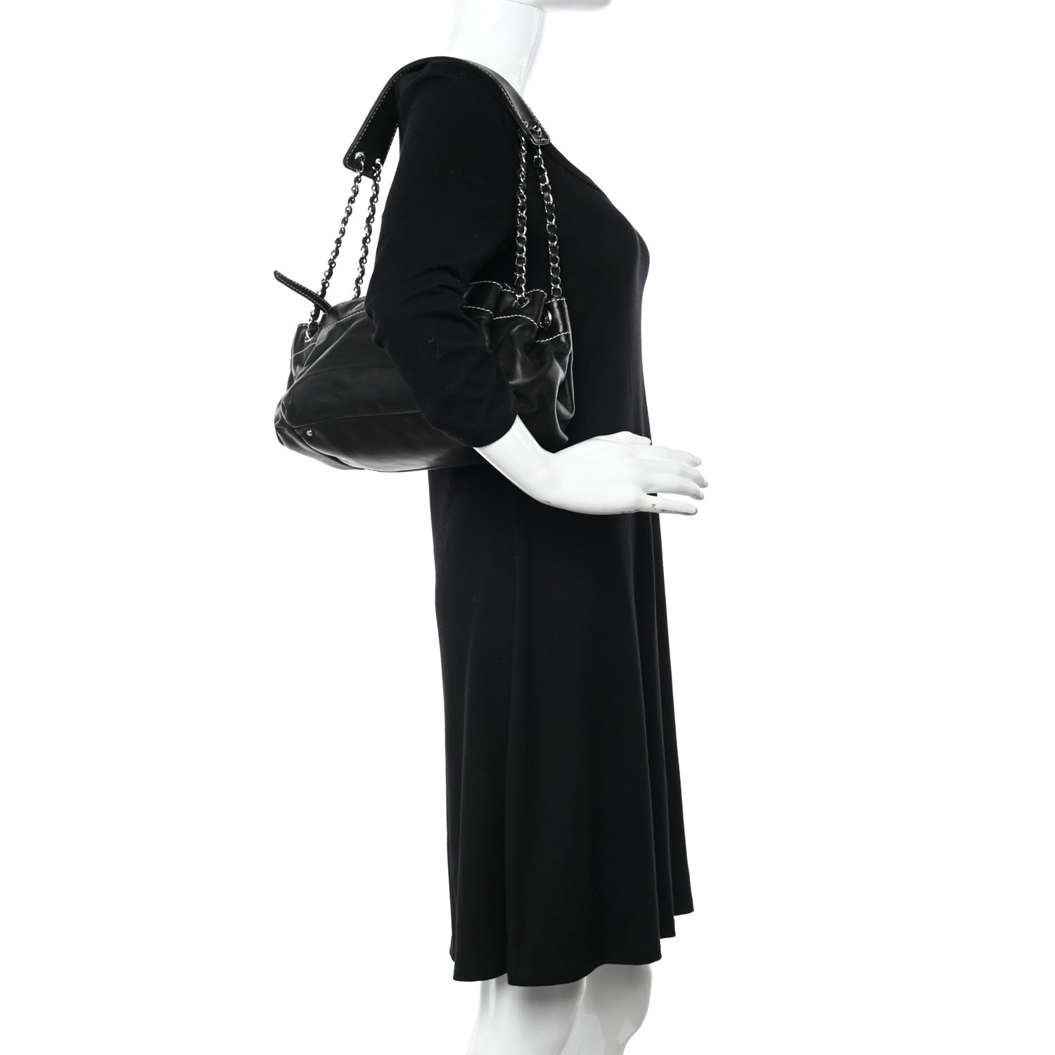 Chanel Lambskin Lax Accordion Hobo Black 2 of 10