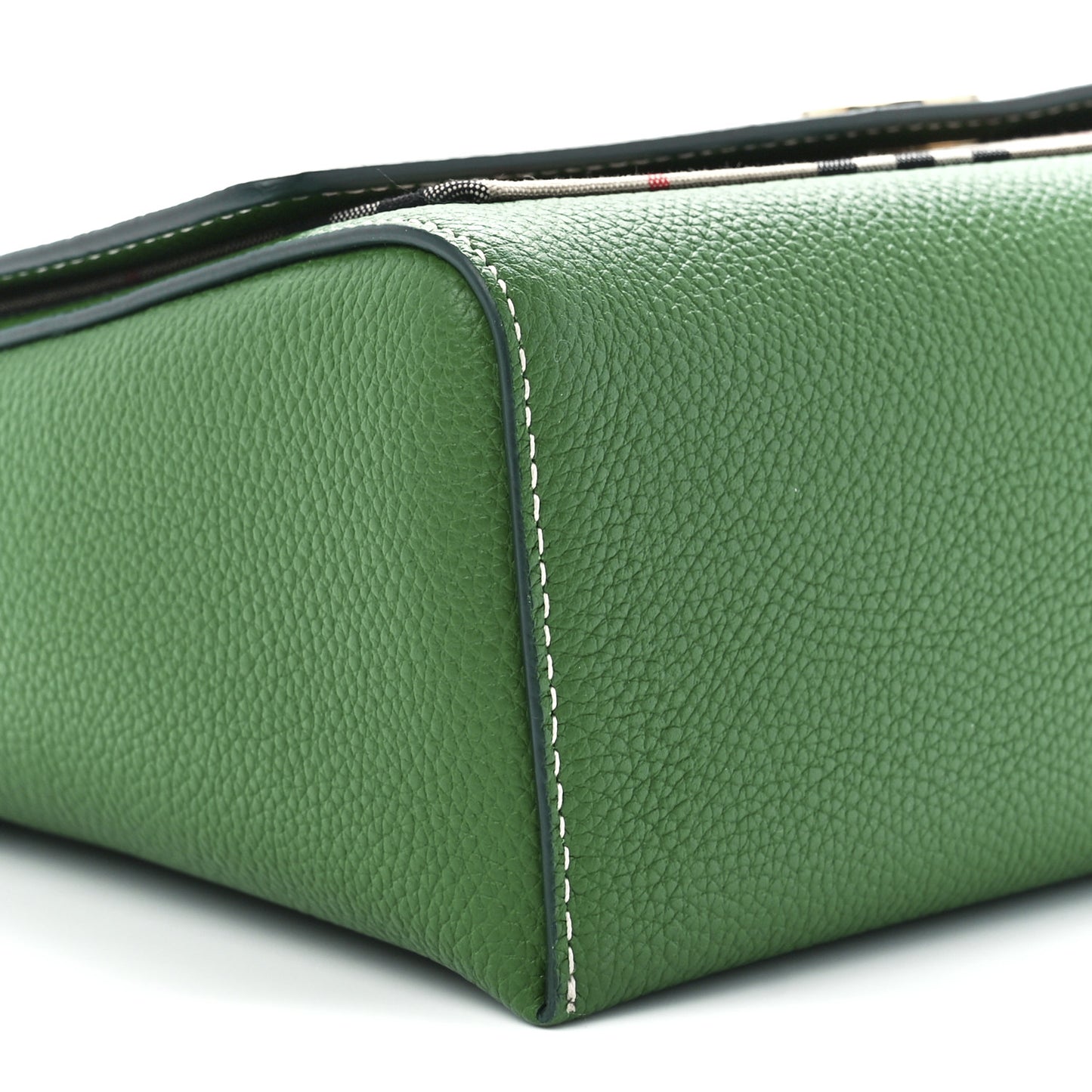 Grainy Calfskin Vintage Check Note Crossbody Bag Ivy Green