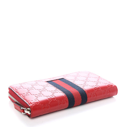Gucci Guccissima Web Zip Around Wallet Red 4 of 7
