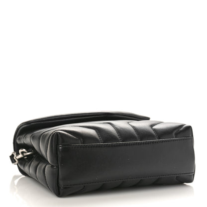 Saint Laurent Calfskin Y Quilted Monogram Toy Loulou Crossbody Bag Black 4 of 8