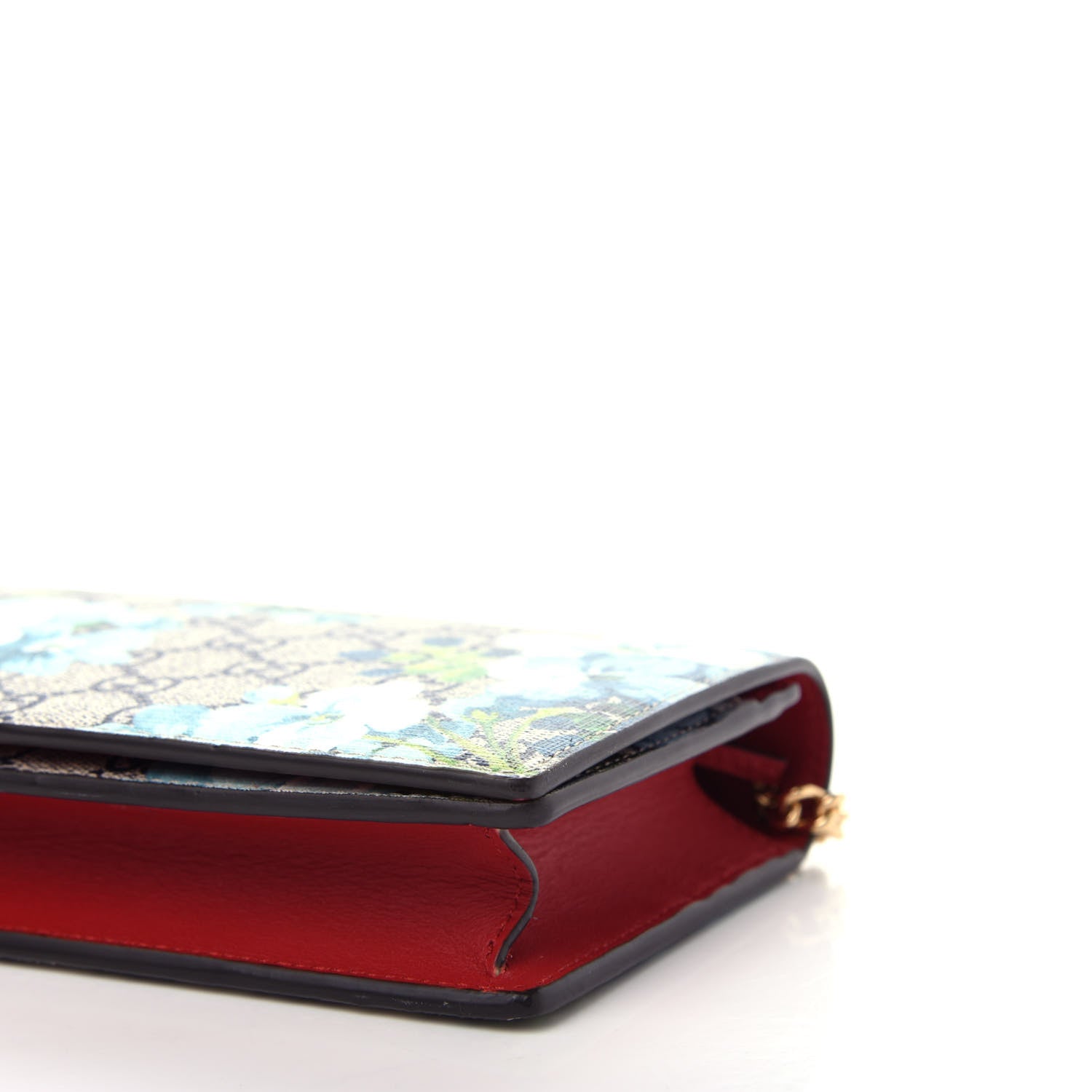 Gucci GG Supreme Monogram Blooms Chain Wallet Blue 8 of 10