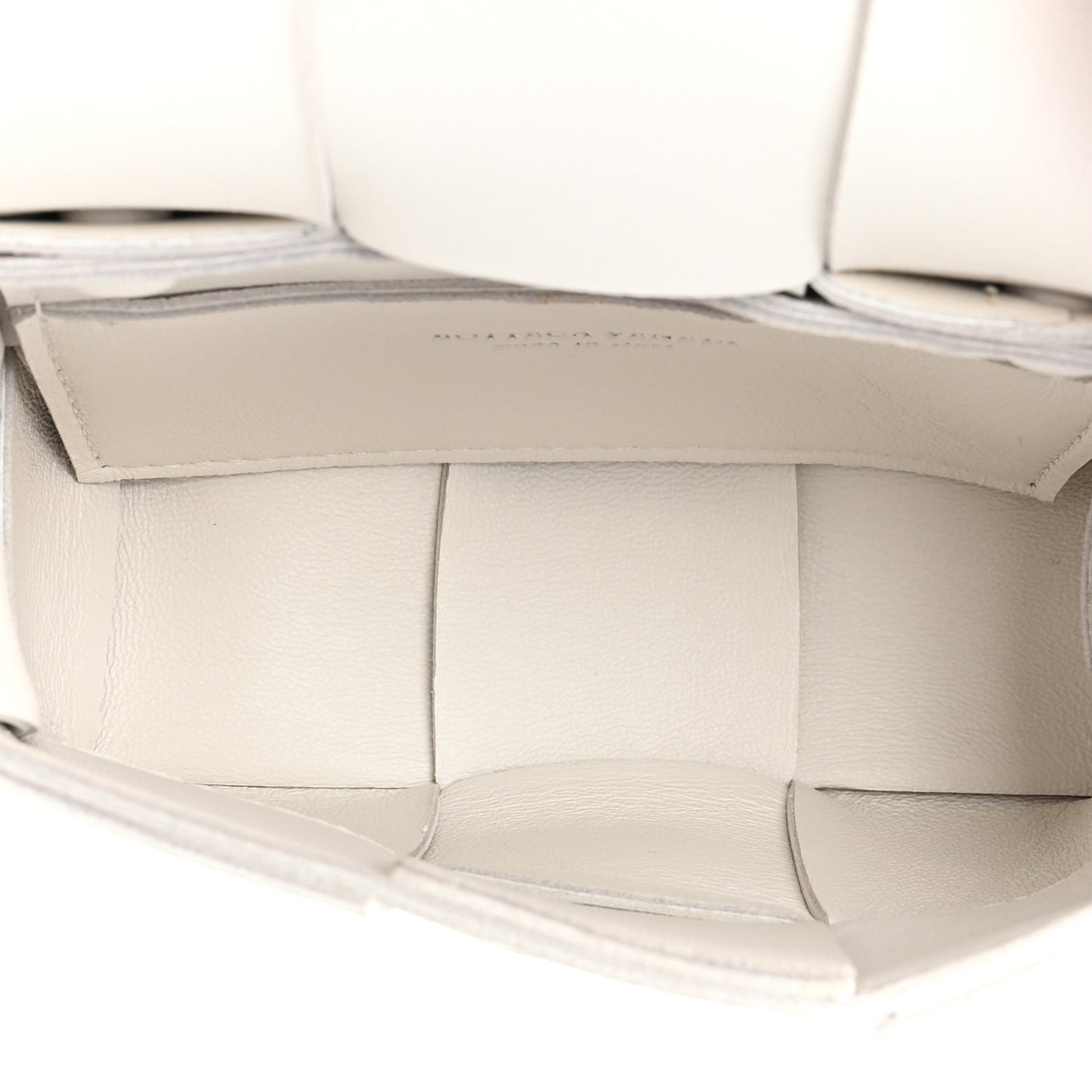 Lambskin Maxi Intrecciato Extra Mini Cassette Crossbody Bag White