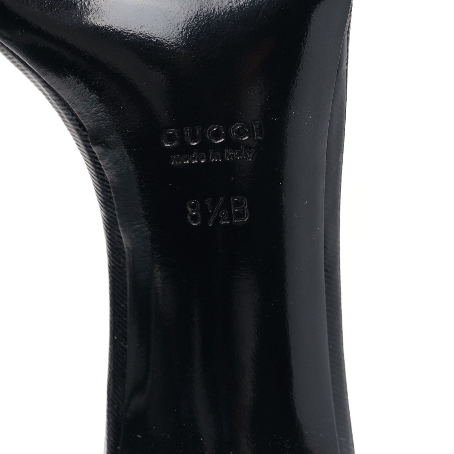Gucci Calfskin Womens Tess Mid Heel Slide Sandals 8.5 Black 6 of 9