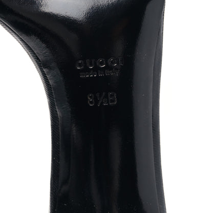 Gucci Calfskin Womens Tess Mid Heel Slide Sandals 8.5 Black 6 of 9