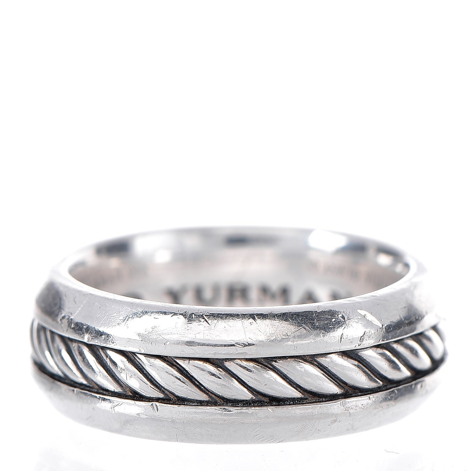 David Yurman Sterling Silver Cable Classic Ring 61 9.5 1 of 6