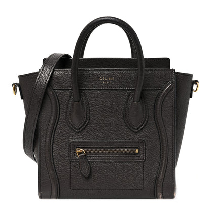 Celine Drummed Calfskin Nano Luggage Black 1 of 11