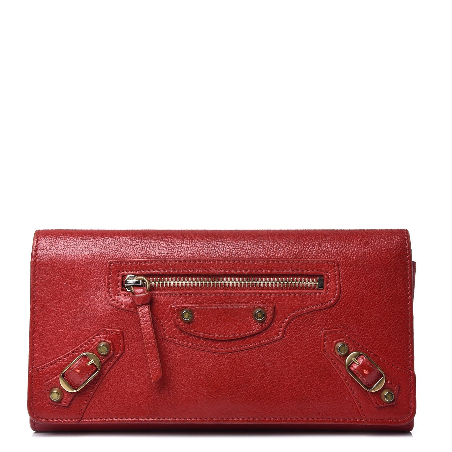 Agneau Classic Hardware Money Wallet Red