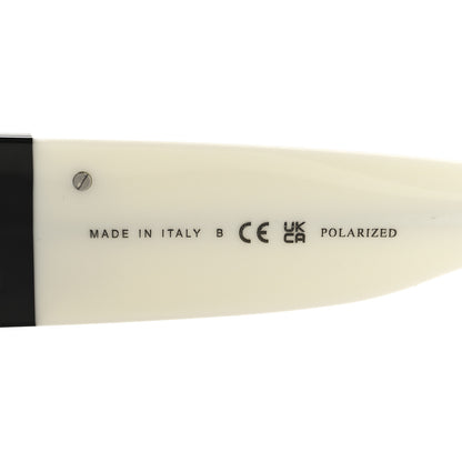 Chanel Acetate Polarized Rectangle Sunglasses 5525 Black White 6 of 7