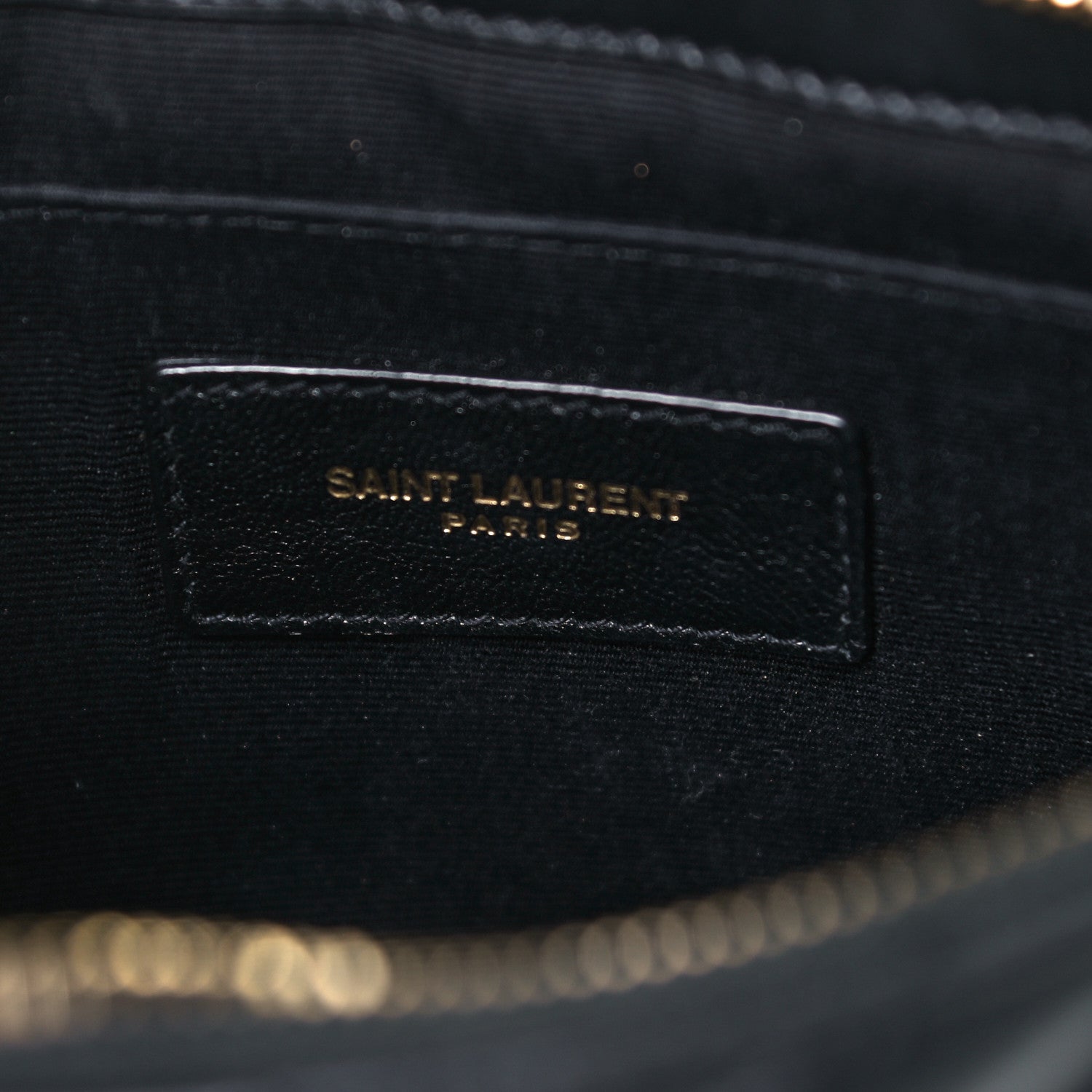 Saint Laurent Calfskin Matelasse Chevron Monogram A5 Wristlet Black 6 of 9