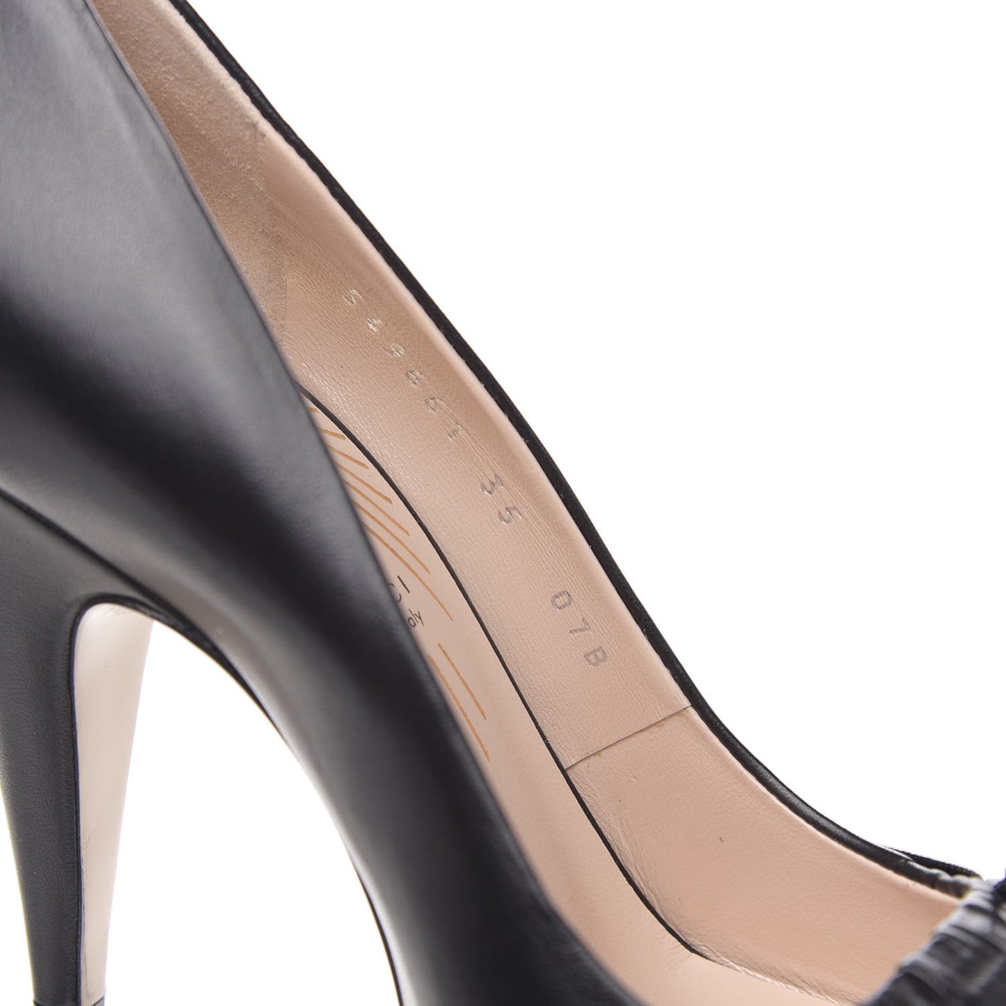 Nappa Bow High Heel Pumps 35 Black