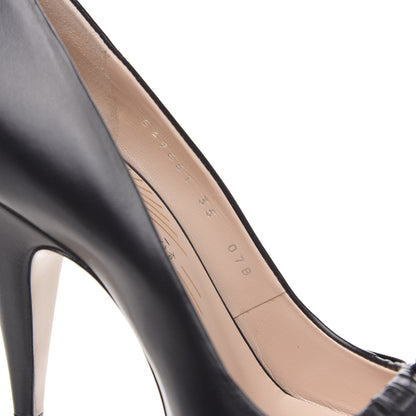 Gucci Nappa Bow High Heel Pumps 35 Black 8 of 9