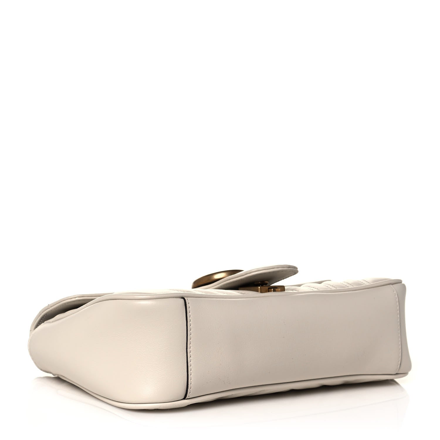 Gucci Calfskin Matelasse Small GG Marmont Shoulder Bag White 4 of 14