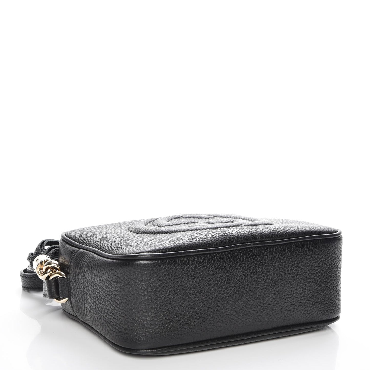 Pebbled Calfskin Small Soho Disco Bag Black