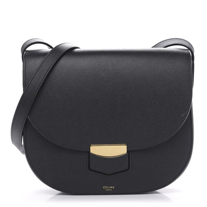 Celine Grained Calfskin Small Trotteur Black 1 of 11