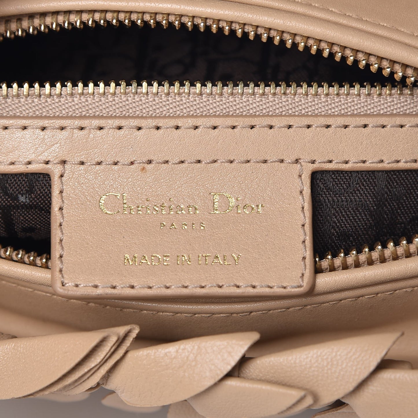 Lambskin Cannage Medium Lady Dior Beige