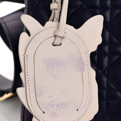 Christian Dior Lambskin Cannage Small Jeweled Owl Lady Dior Blue 12 of 13