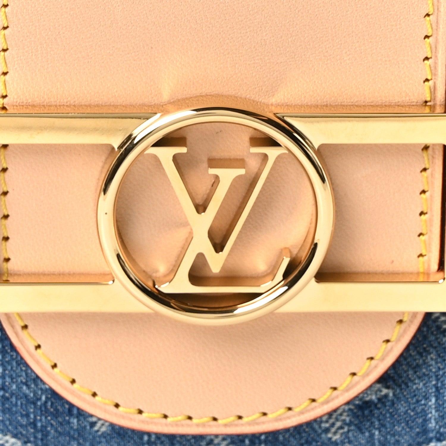 Louis Vuitton Denim Monogram Dauphine Soft GM Blue 7 of 9