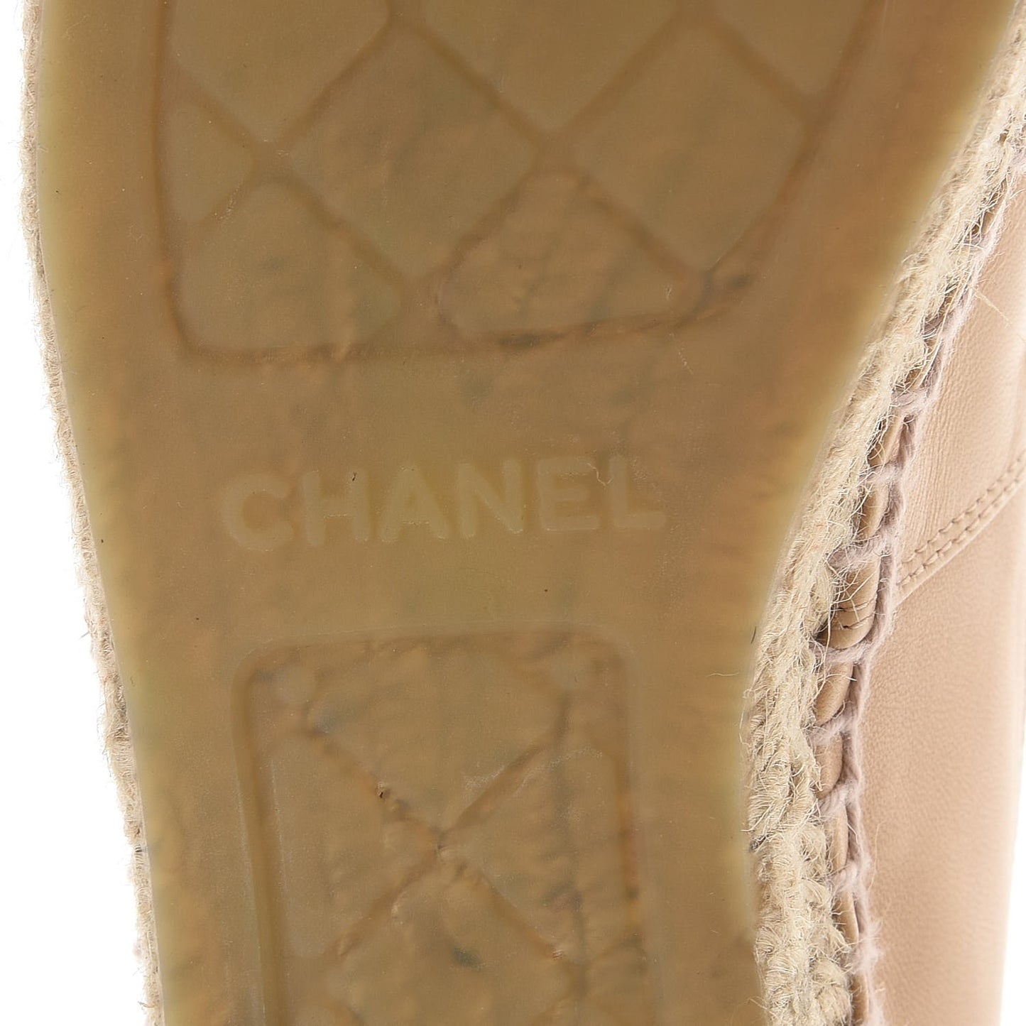 Lambskin CC Espadrilles 36 Beige Black