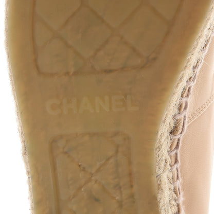Chanel Lambskin CC Espadrilles 36 Beige Black 6 of 9