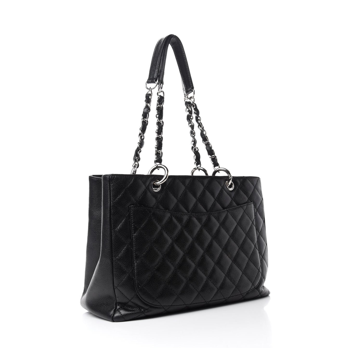 Caviar Quilted Grand Shopping Tote GST Black