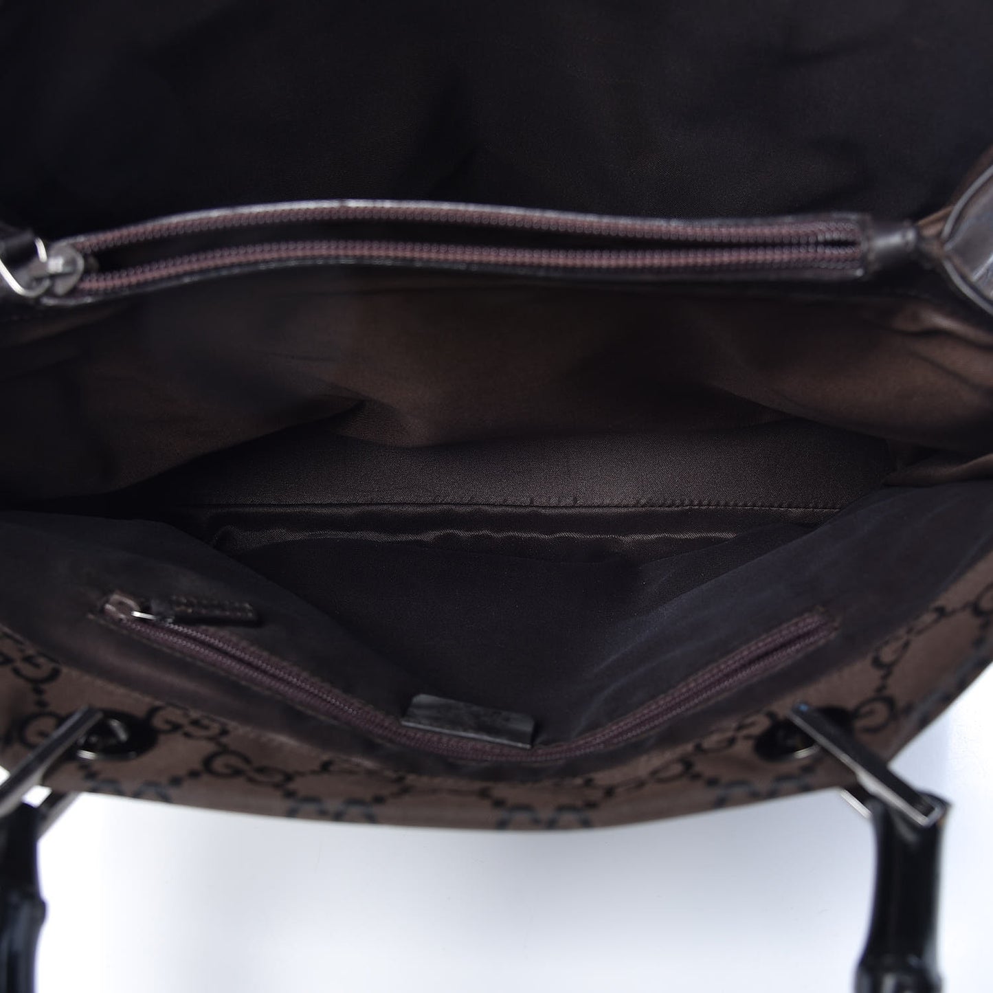 Monogram Bamboo Top Handle Tote Dark Brown
