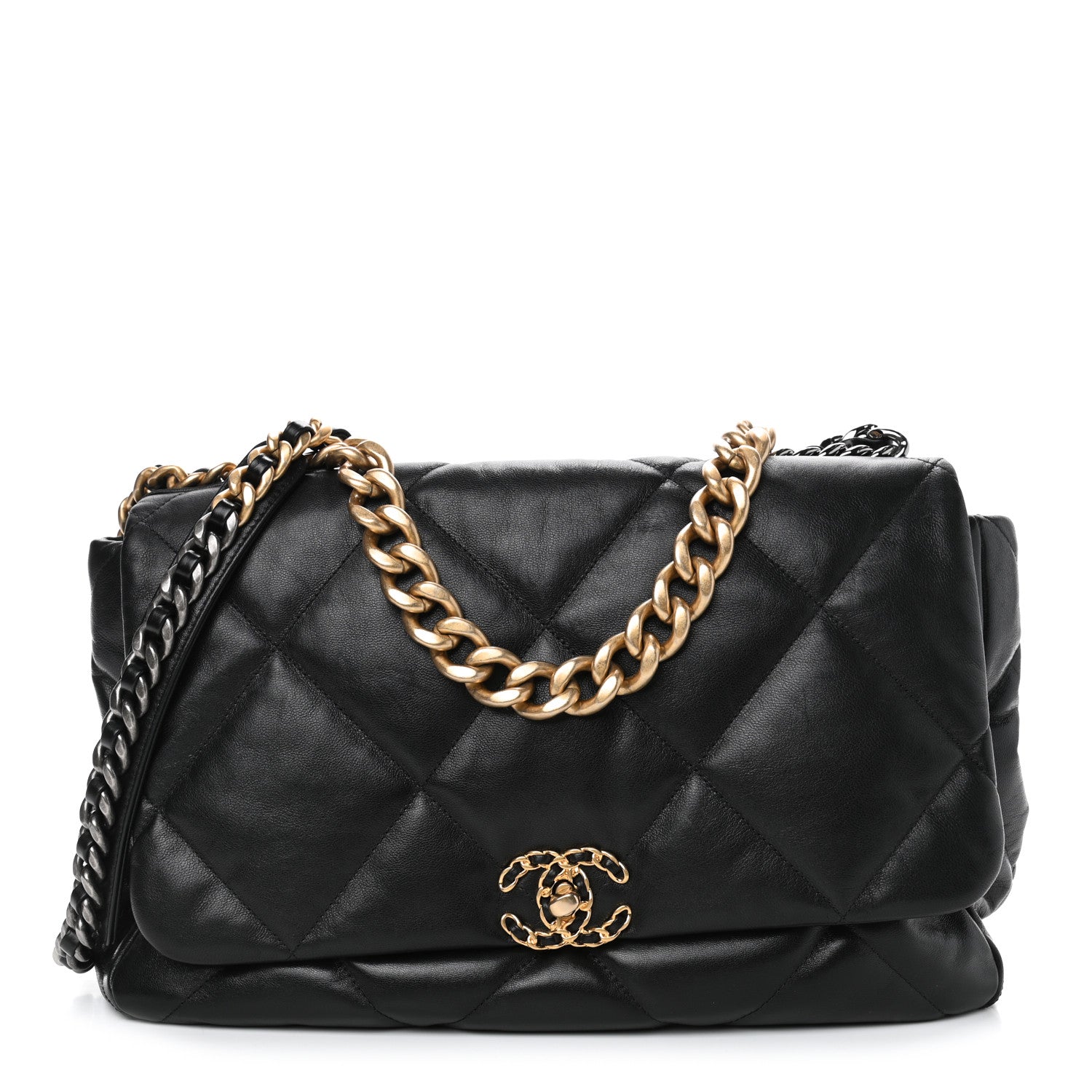 Chanel Goatskin Quilted Maxi Chanel 19 Flap Black 1 of 4