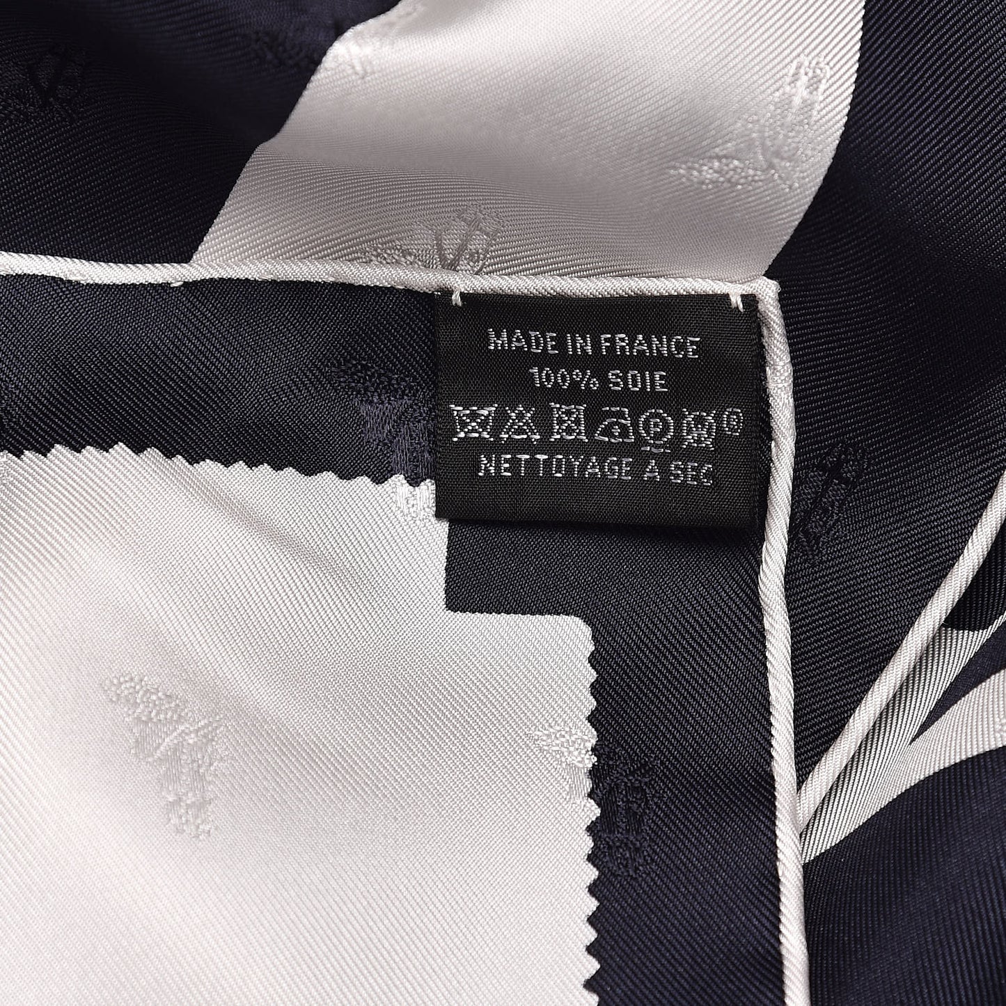 Silk Tout En Carre Scarf 90 Marine Blanc