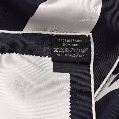 Hermes Silk Tout En Carre Scarf 90 Marine Blanc 3 of 4