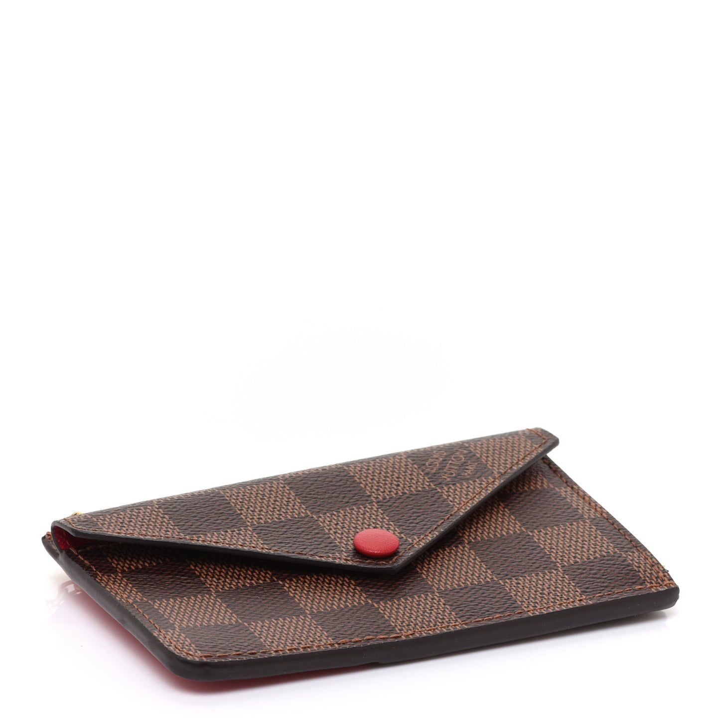 Damier Ebene Recto Verso Card Holder Red