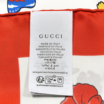 Gucci Silk Twill Flora Square Scarf Red 2 of 3