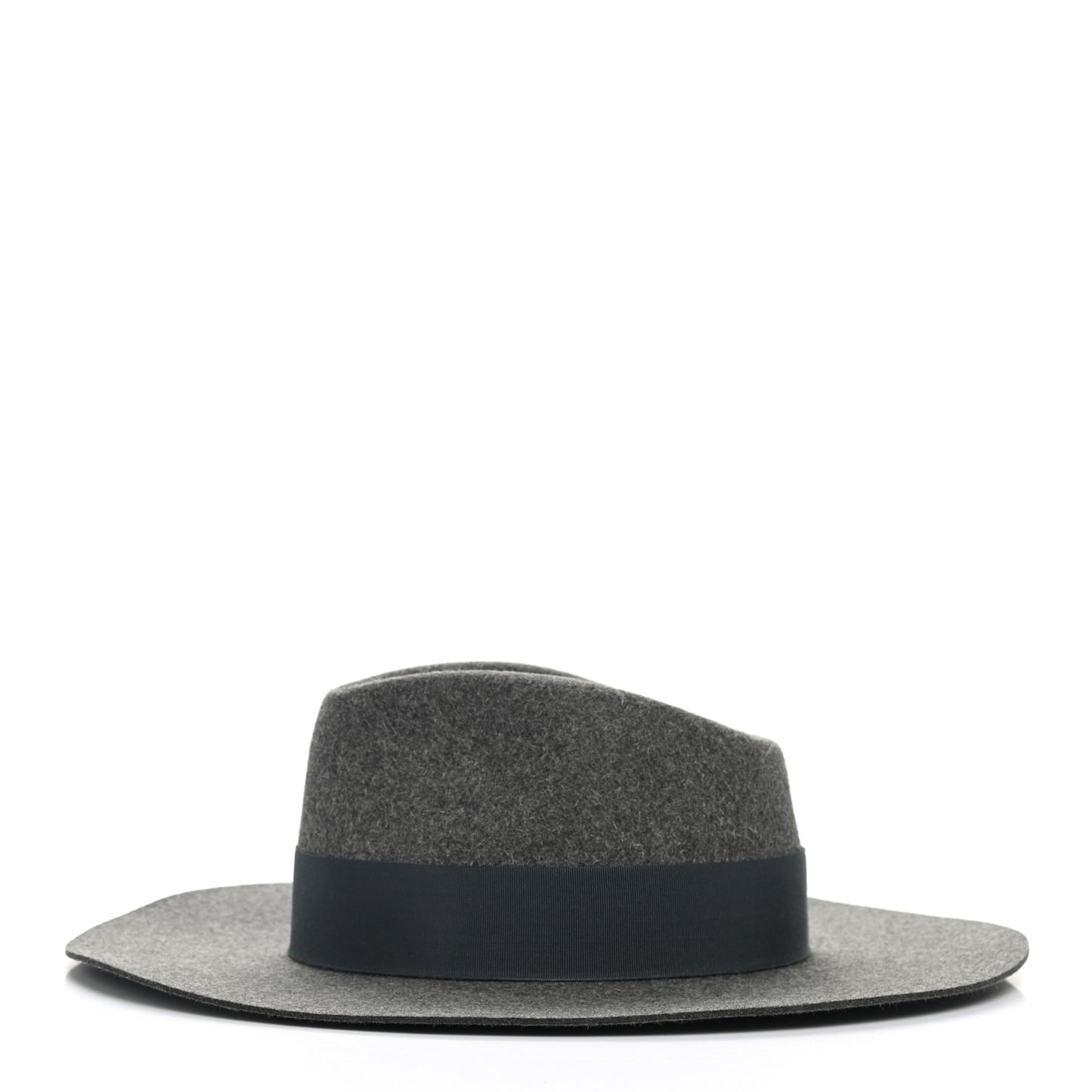 Rabbit Felt Lacquered Palladium Faubourg Hat Charbon