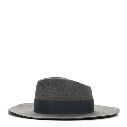 Hermes Rabbit Felt Lacquered Palladium Faubourg Hat Charbon 4 of 8