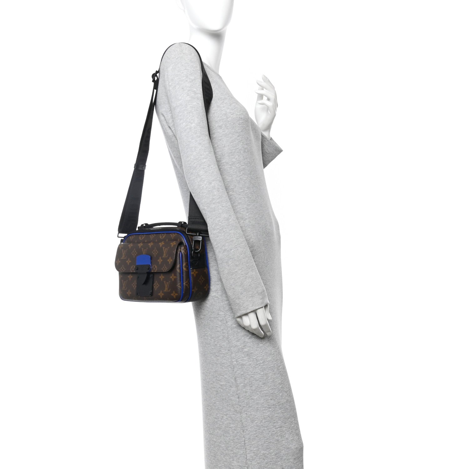 Louis Vuitton Monogram Macassar S Lock Messenger Blue 2 of 11