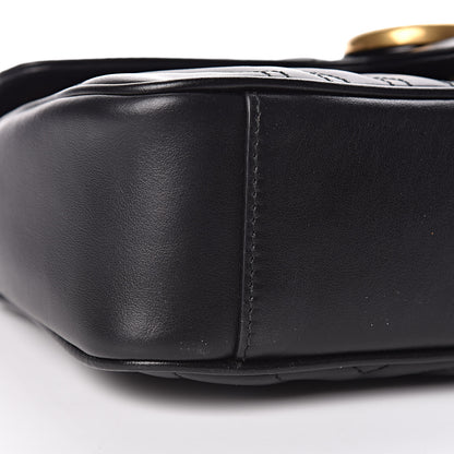 Gucci Calfskin Matelasse Small GG Marmont Shoulder Bag Black 5 of 9