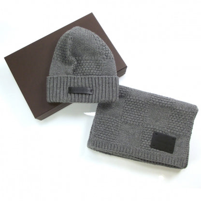 Louis Vuitton Wool Hat and Scarf Set Gray 3 of 7