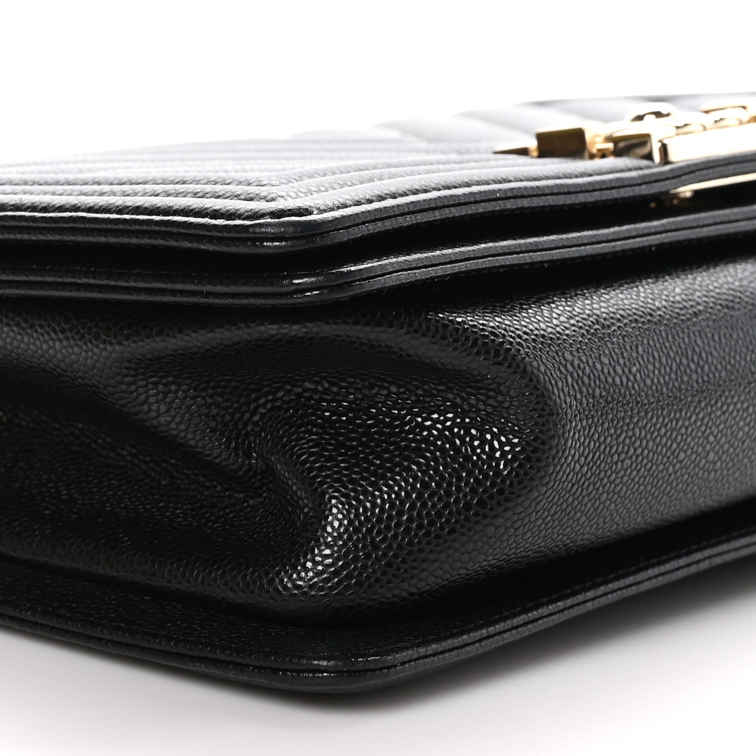 Chanel Caviar Chevron Quilted Medium Boy Flap Black 8 of 10