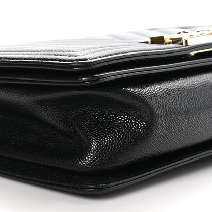 Chanel Caviar Chevron Quilted Medium Boy Flap Black 8 of 10