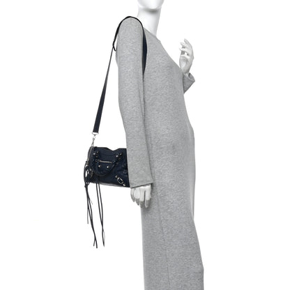 Balenciaga Agneau Classic Silver Hardware Mini City Bleu De Minuit 2 of 11
